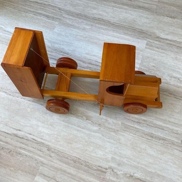 26” Handmade Vintage Wooden Toy Truck/ Dump Truck - Can Be Used As Home Decor - Picture 9 of 10